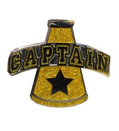 Captain Gold Cheer Megaphone Pin #cheerleading pin idea, cheer idea ...