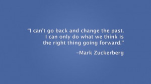 can't go back and change the past. I can only do what we think is ...