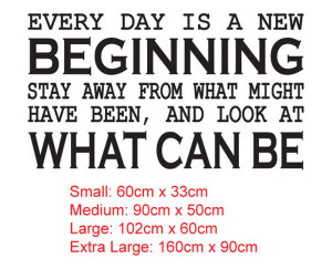... is a new beginning Quote Lettering Wall Window Vinyl Decal removable