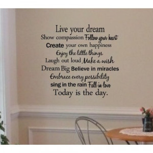 rain fall in love today is the day vinyl wall art inspirational quotes ...
