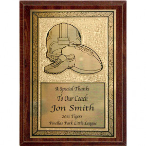 ... lines of printing. Black on gold. Great for a coach thank you plaque