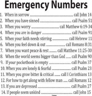 Decal Quote-Bible Verse Wall Decal-Emergency Numbers Wall Decal Saying ...