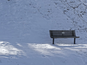 Skyline Cleveland Frozen Lake