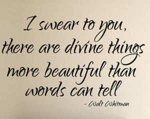 ... swear to you, divine Decal - Large - Walt Whitman Quote - Wedding gift