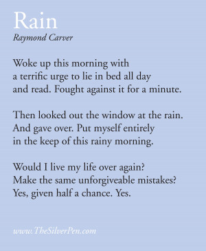 images of rainy day by raymond carver inspiring poems the silver pen