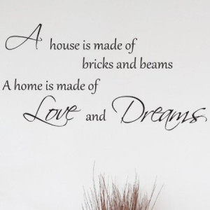 home is made of love and dreams, Vinyl quotes wall stickers, hot ...