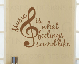 Details about Wall Decal Quote Vinyl Sticker Art Graphic Music is What ...