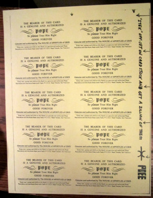 sheet of Pope Cards by Greg Hill ready for printing. Courtesy of the ...