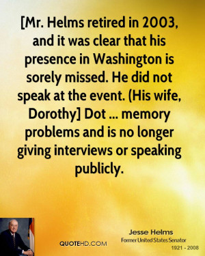Jesse Helms Wife Quotes