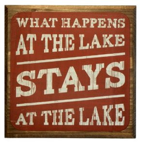 Happens At The Lake Stays At The Lake Sign - Red - Lake House Sign ...