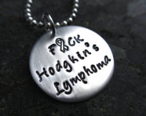 ck Hodgkin’s Lymphoma - Hand Stam ped Necklace - Cancer Jewelry ...