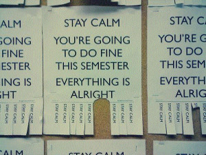 stay calm you are going to do fine this semester everything is alright