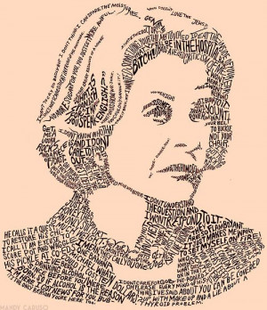 Portrait of Lucille Bluth comprised of her best quips.