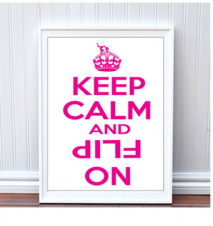 Cute Girls Keep Calm and Flip On Pink Gymnastics Gifts for Gymnasts