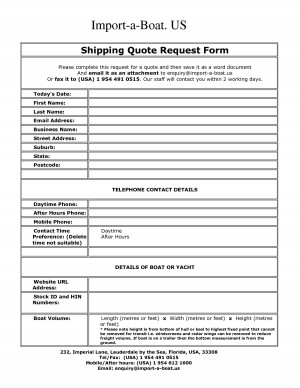 Import-a-Boat Shipping Quote Request Form by olliegoblue35