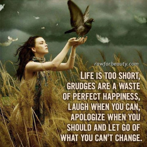 Life is too short, grudges are a waste of perfect happiness, laugh ...