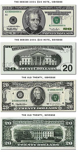 2001 series 20 dollar bill