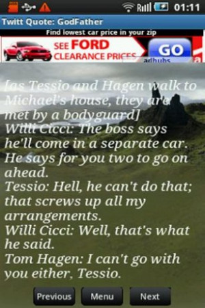 View bigger - Twitt Quote: God Father Quotes for Android screenshot