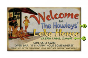 ... > Welcome-to-the-Lake-House-Vintage-Wood-or-Metal-Personalized-Sign