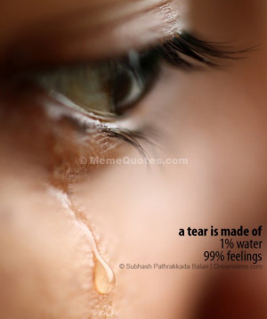 tear is made of 1% water, 99% feelings. Download Macro view of an ...