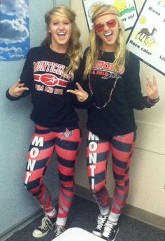 These two girls showing off their school spirit during Homecoming week ...