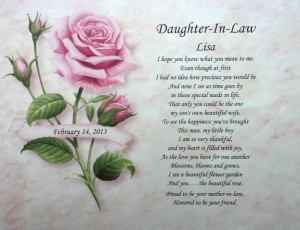 Details about DAUGHTER-IN-LA W PERSONALIZED POEM IDEAL BIRTHDAY ...