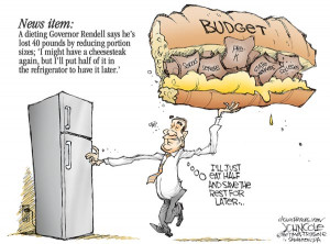 Ed Rendell is on a diet . The quote in the cartoon was taken from the ...