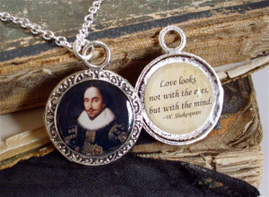 William Shakespeare Necklace - Poetry Quote Necklace - DOUBLE-SIDED ...