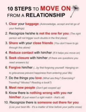 10 Steps to Move on from a Relationship Image on Social Network Site