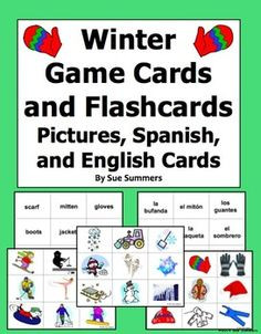 ... nouns such as snow and icicle. Word cards in Spanish and English
