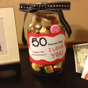Anniversary Gift Idea!!! 50 reasons why I love you!! Each Reese's cup ...