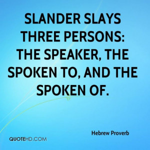 Hebrew Proverb Quotes #slander