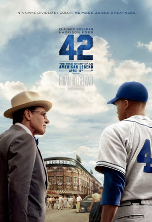42 – Poster has Harrison Ford and Chadwick Boseman