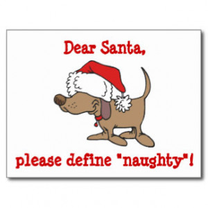 Funny dog with Santa hat winter holidays fun Postcard