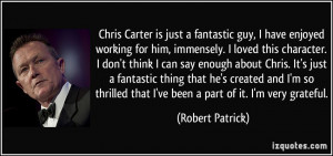 Chris Carter is just a fantastic guy, I have enjoyed working for him ...