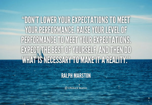 Live Up To Your Own Expectations