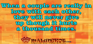 When a couple are really in love with each other, they will never ...