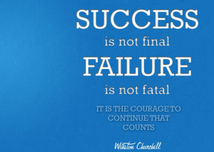 Quote on success and failure by Winston Churchill
