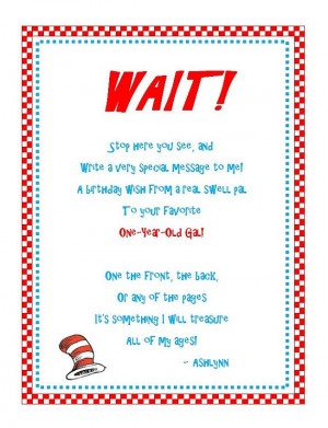 Dr Seuss Welcome Book Sign Birthday or Baby Shower Printable on Etsy ...