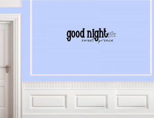 ... NIGHT SWEET PRINCE Vinyl wall quotes art lettering On Wall Decal