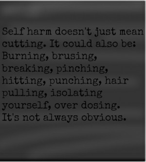 depressed sad self harm cut cutting burning hair pulling overdose ...
