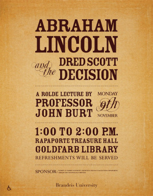 Abraham Lincoln and the Dred Scott Decision flier