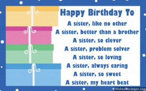 Happy Birthday Sister Poems