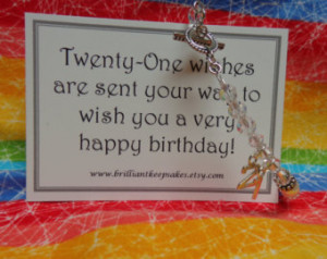 21st Birthday Gift Bracelet Twenty One Wishes Keepsake ...