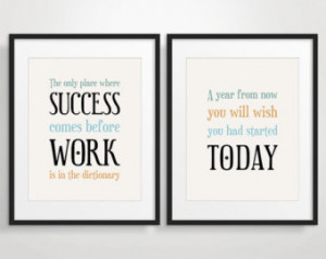 ... Posters, Inspirational Quote Art, Motivational Print - Set of 2