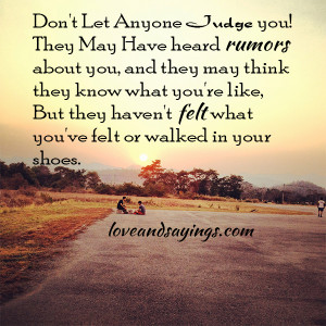Don’t Let Anyone Judge You