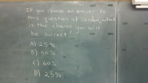 recently tweeted a link to this problem drawn on a blackboard ...