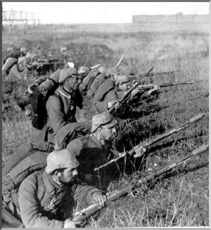 German soldiers in trenches in France. A German unit during the Battle ...