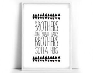 Boy quote brothers gotta hug tribal print in black and white twin boys ...