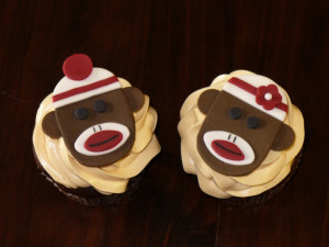 Sock Monkey cupcakes